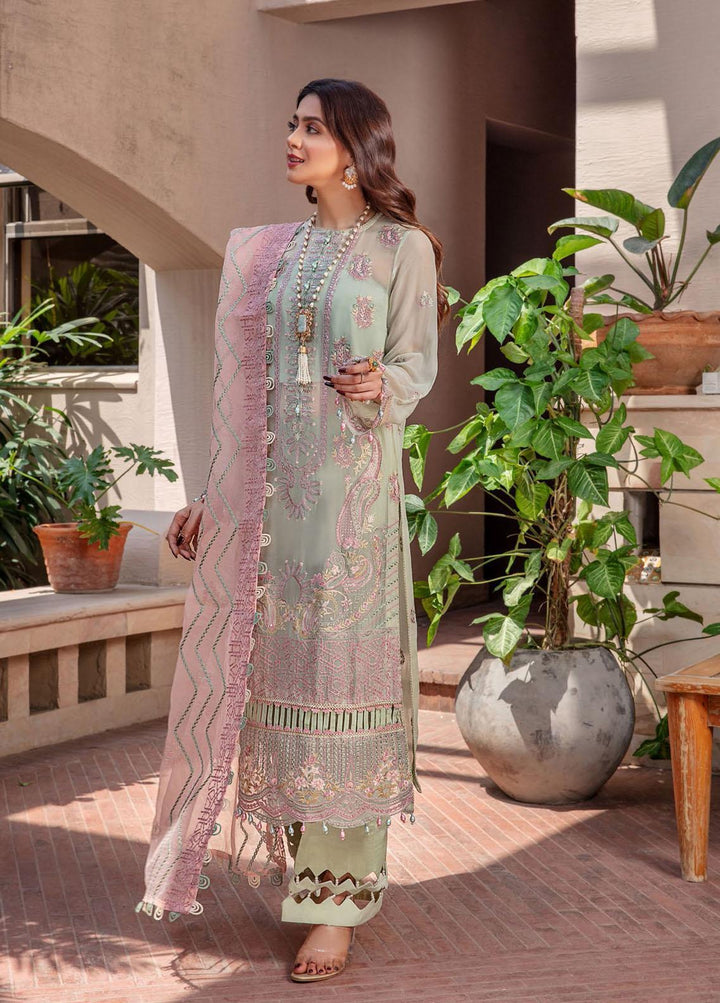 Preesha By Humdum Embroidered Chiffon Suits Unstitched 3 Piece HD22P 02 - Luxury Collection