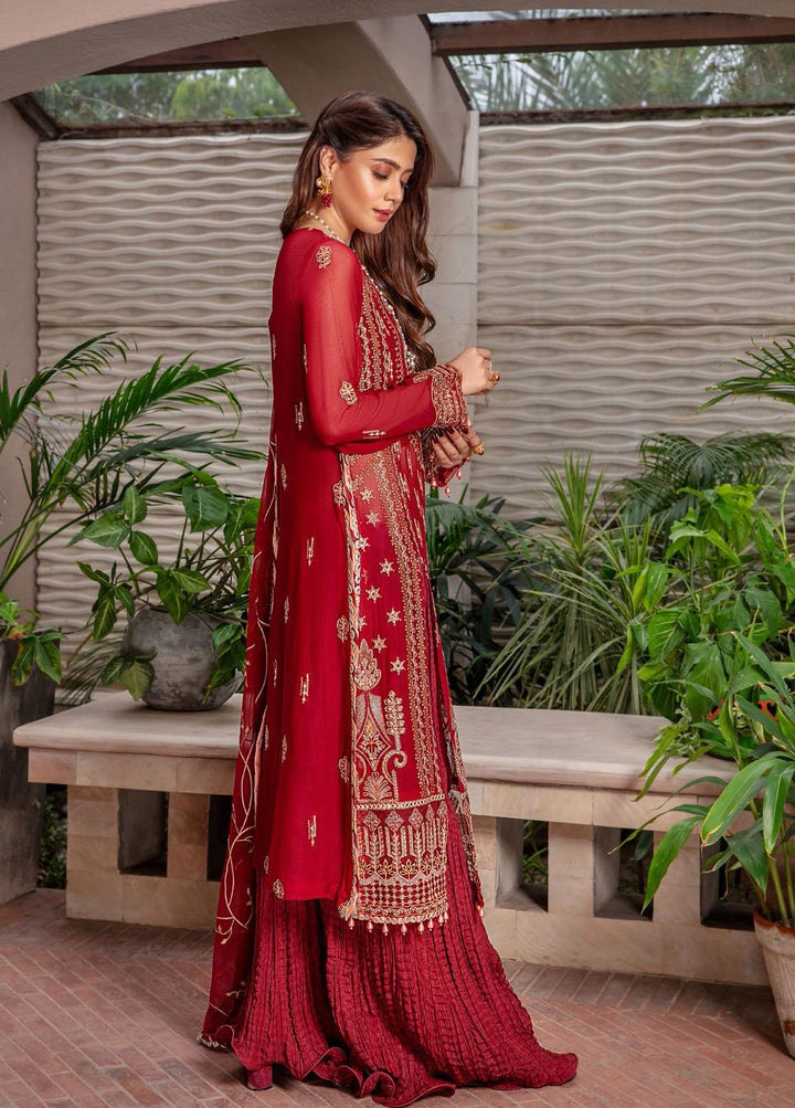 Preesha By Humdum Embroidered Chiffon Suits Unstitched 3 Piece HD22P 05 - Luxury Collection