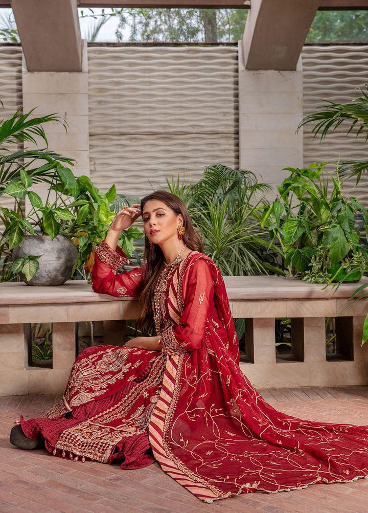 Preesha By Humdum Embroidered Chiffon Suits Unstitched 3 Piece HD22P 05 - Luxury Collection