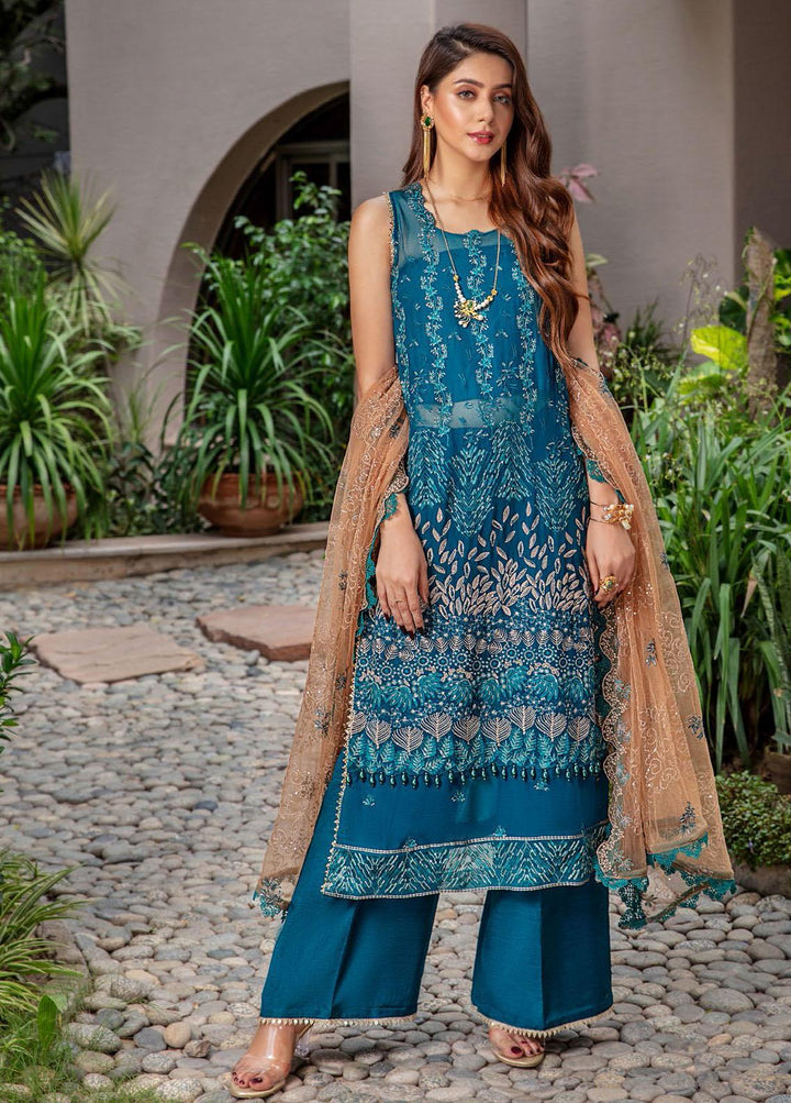 Preesha By Humdum Embroidered Chiffon Suits Unstitched 3 Piece HD22P 08 - Luxury Collection