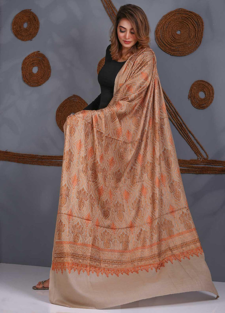 Sanaulla Exclusive Range Embroidered Pashmina  Shawl SU21PS 323890 - Pashmina Shawls