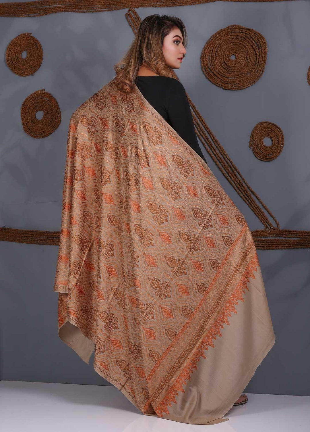 Sanaulla Exclusive Range Embroidered Pashmina  Shawl SU21PS 323890 - Pashmina Shawls