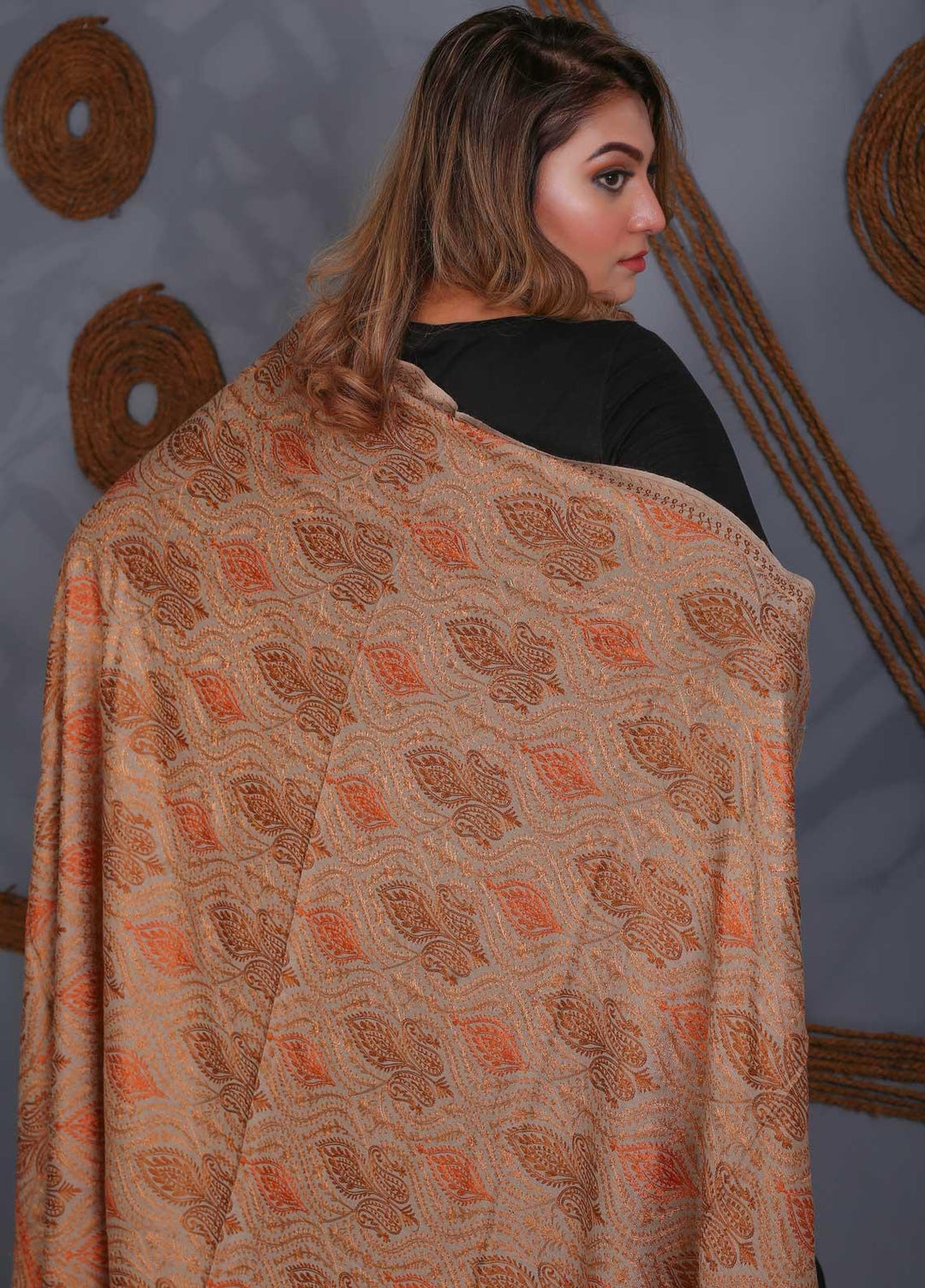 Sanaulla Exclusive Range Embroidered Pashmina  Shawl SU21PS 323890 - Pashmina Shawls