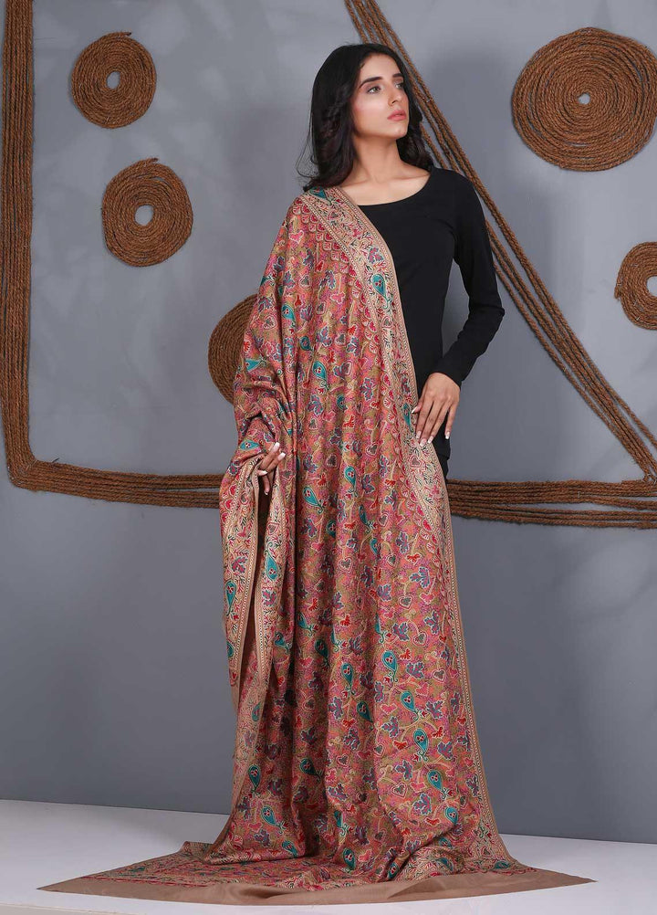 Sanaulla Exclusive Range Embroidered Pashmina  Shawl SU21PS 324055 - Pashmina Shawls