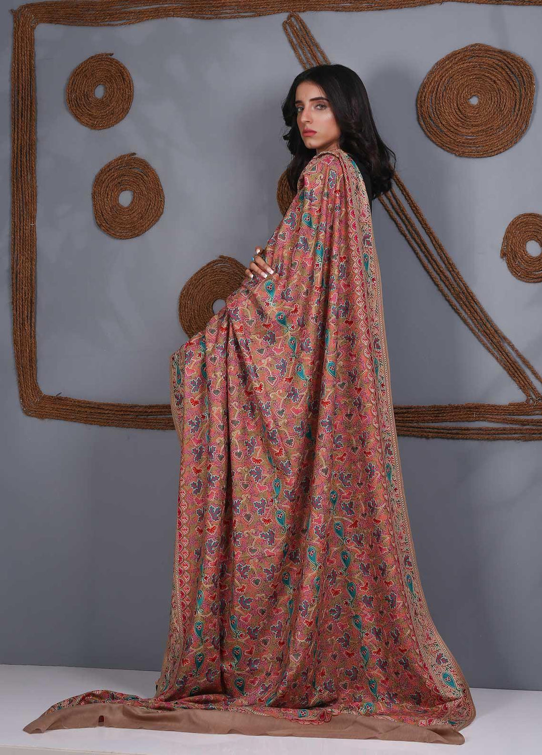 Sanaulla Exclusive Range Embroidered Pashmina  Shawl SU21PS 324055 - Pashmina Shawls