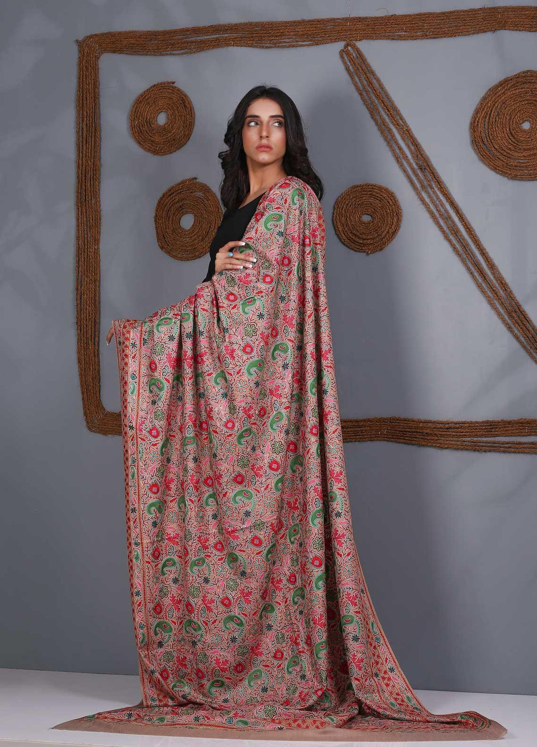 Sanaulla Exclusive Range Embroidered Pashmina  Shawl SU21PS 324056 - Pashmina Shawls
