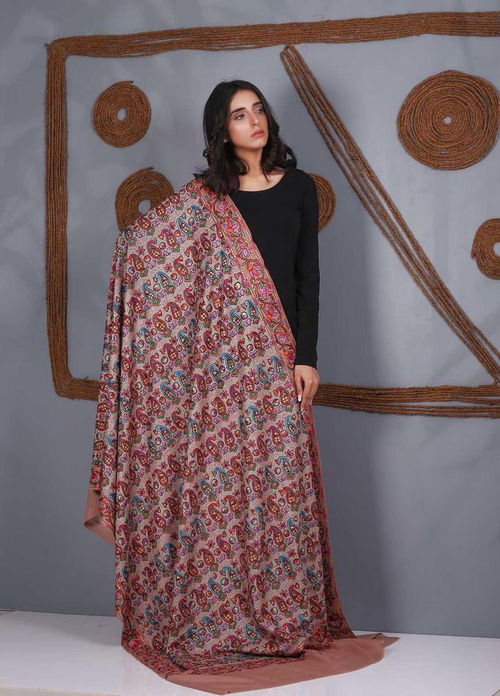 Sanaulla Exclusive Range Embroidered Pashmina  Shawl SU21PS 324059 - Pashmina Shawls