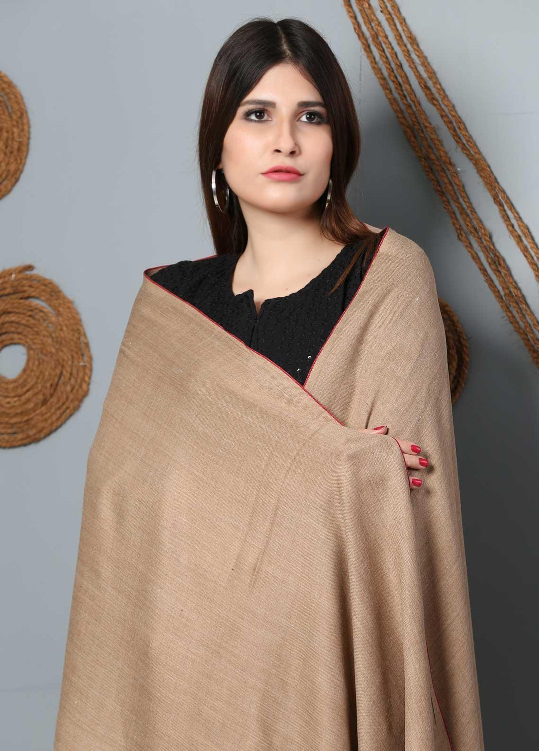 Sanaulla Exclusive Range Plain Woolen  Shawl SU21SH 334156 - Woolen Shawls