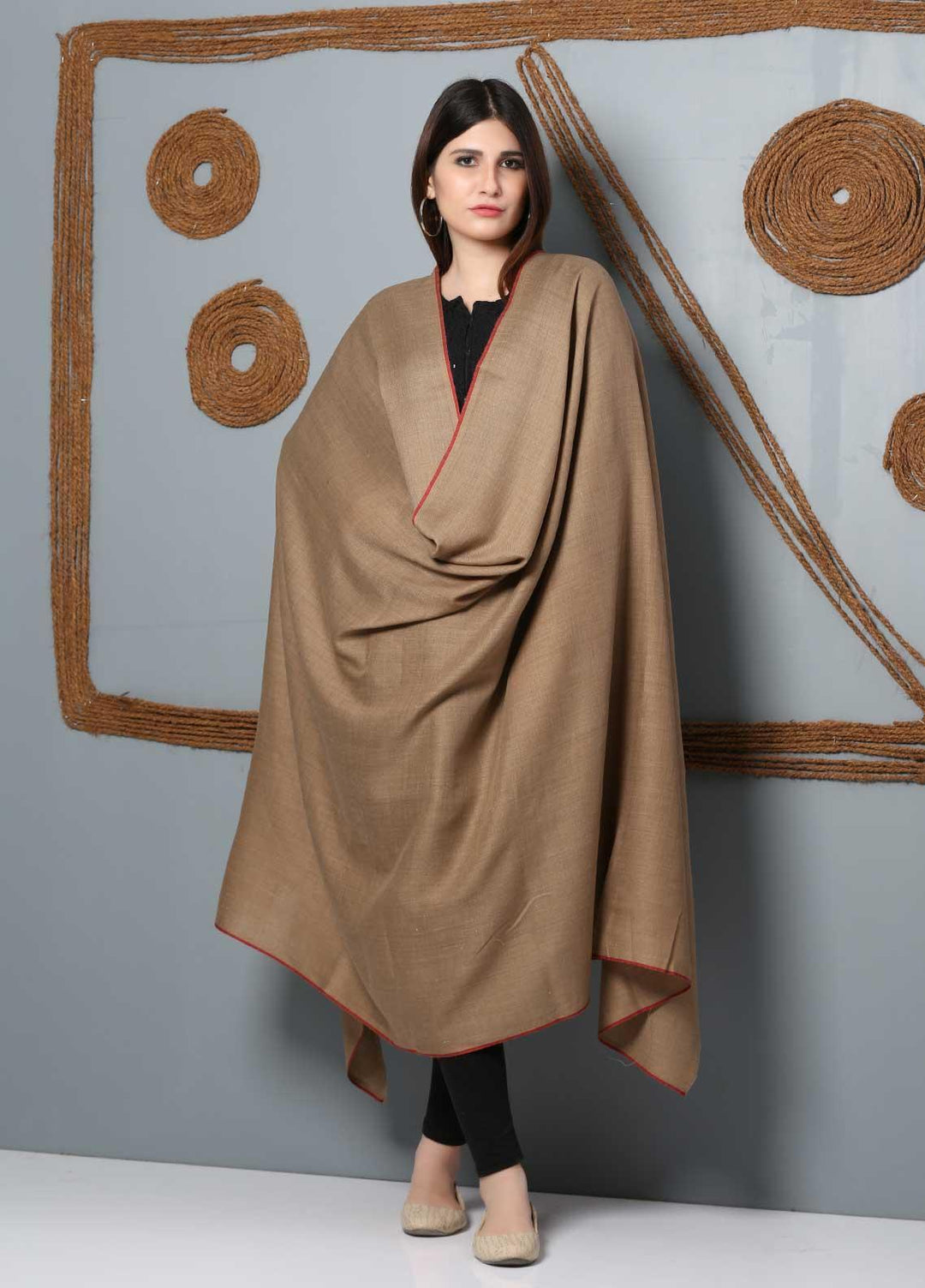 Sanaulla Exclusive Range Plain Woolen  Shawl SU21SH 334157 - Woolen Shawls