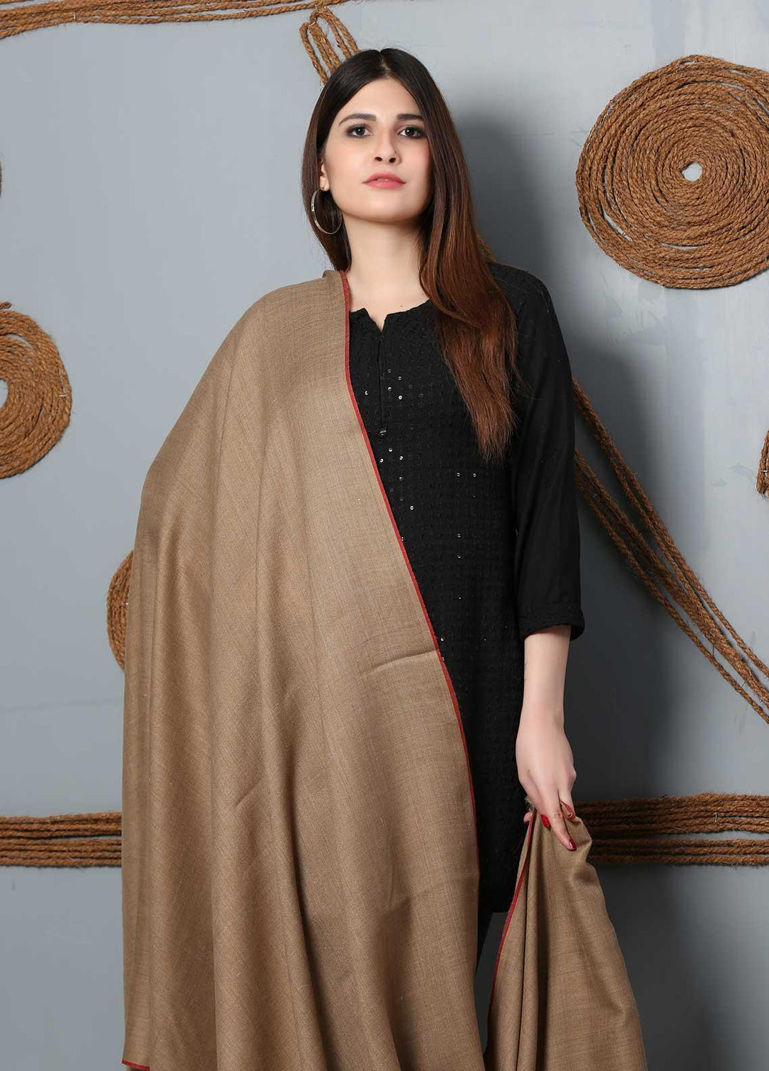 Sanaulla Exclusive Range Plain Woolen  Shawl SU21SH 334157 - Woolen Shawls