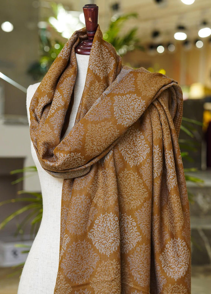 Sanaulla Exclusive Range  Pashmina  Shawls AKP-50 Brown-12 - Pashmina Shawls