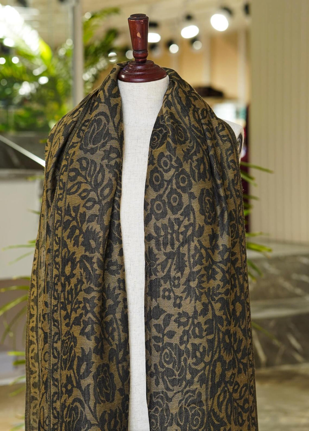 Sanaulla Exclusive Range  Pashmina  Shawls AKP-52 D Brown-5 - Pashmina Shawls