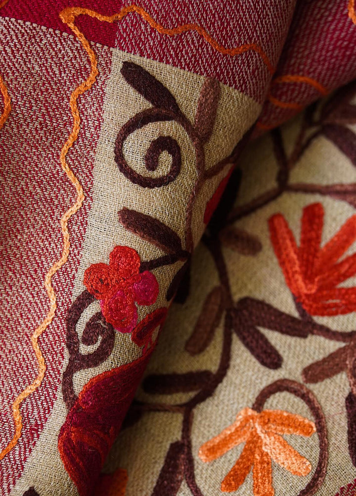 Sanaulla Exclusive Range  Pashmina  Shawls MIR-18 Brown 10 - Pashmina Shawls