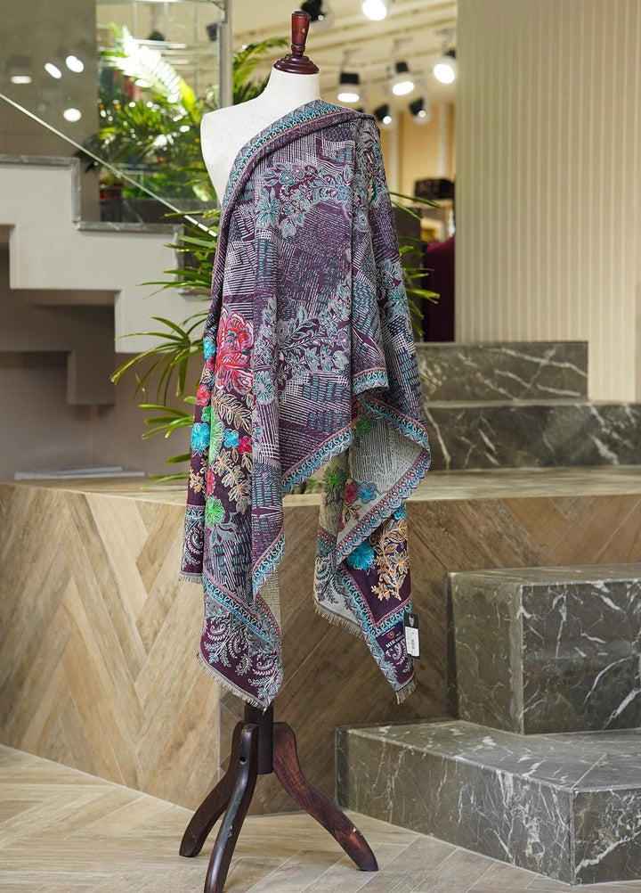 Sanaulla Exclusive Range  Pashmina  Shawls MIR-37 Purple - Pashmina Shawls