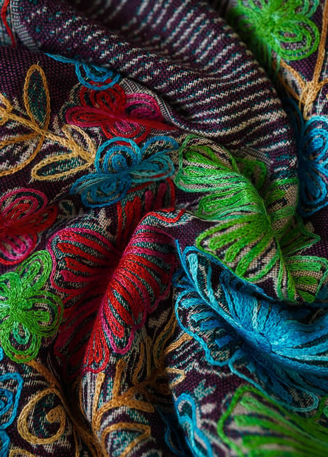 Sanaulla Exclusive Range  Pashmina  Shawls MIR-37 Purple - Pashmina Shawls