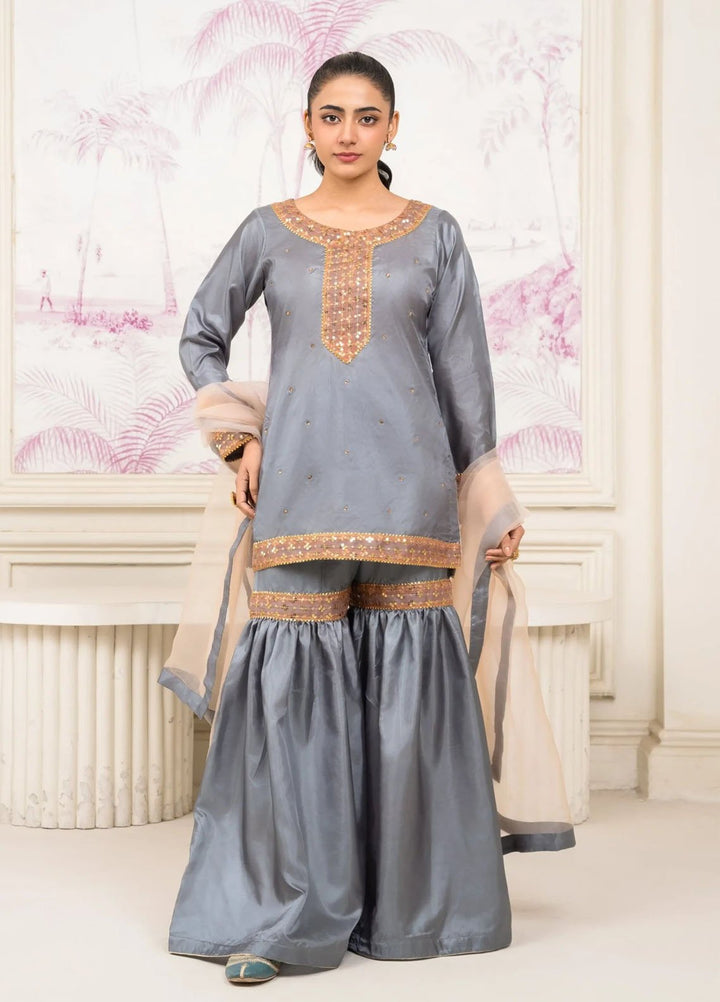 Pret Bee Pret Embroidered Silk 3 Piece Gharara