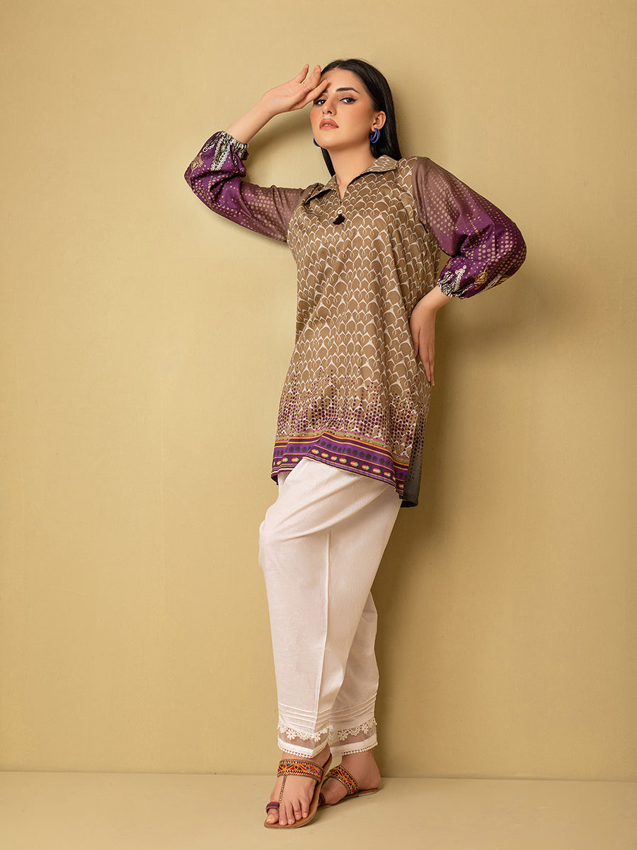 Salitex Women Printed Silk 1 Piece Shirt CPS23DC019 - Summer Collection