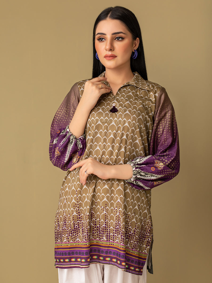 Salitex Women Printed Silk 1 Piece Shirt CPS23DC019 - Summer Collection