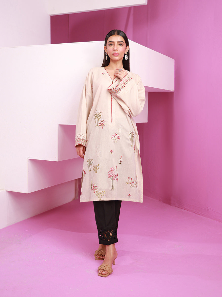 Salitex Women Embroidered Dobby 1 Piece Shirt WRTKBA24AL140 - Winter Collection