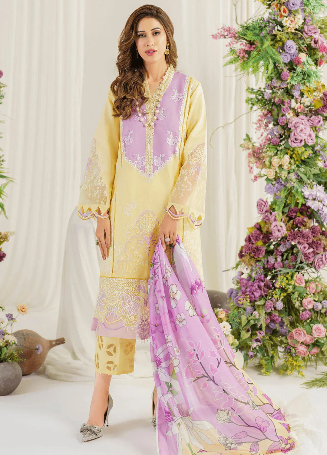 Pretty In Pink By Asifa And Nabeel Embroidered Lawn Suit Unstitched 3 Piece AN24L PP-10 Versaila - Summer Collection
