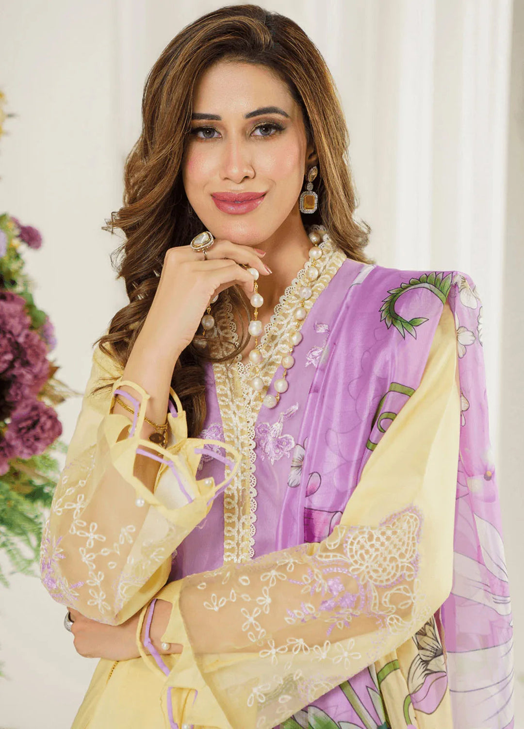 Pretty In Pink By Asifa And Nabeel Embroidered Lawn Suit Unstitched 3 Piece AN24L PP-10 Versaila - Summer Collection