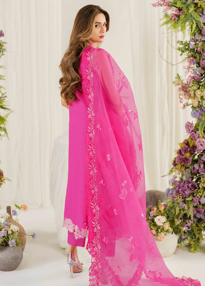 Pretty In Pink By Asifa And Nabeel Embroidered Lawn Suit Unstitched 3 Piece AN24L PP-2 Carnation - Summer Collection
