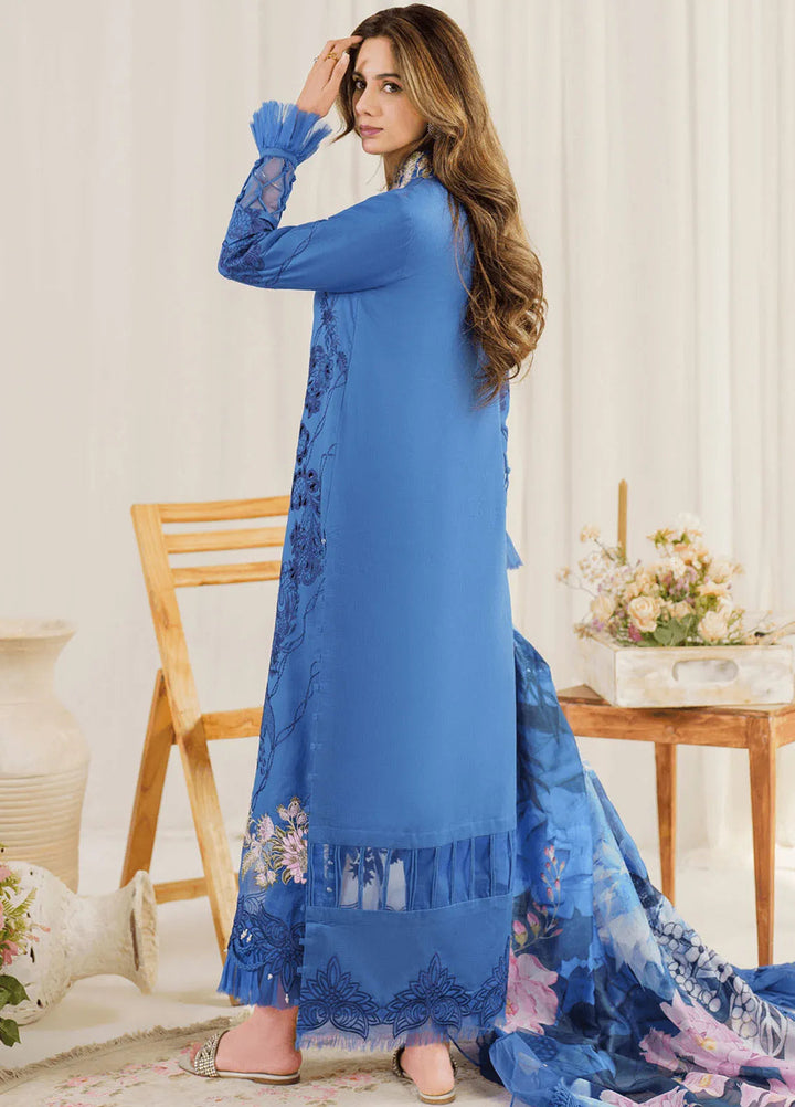 Pretty In Pink By Asifa And Nabeel Embroidered Lawn Suit Unstitched 3 Piece AN24L PP-4 Peri Winkle - Summer Collection