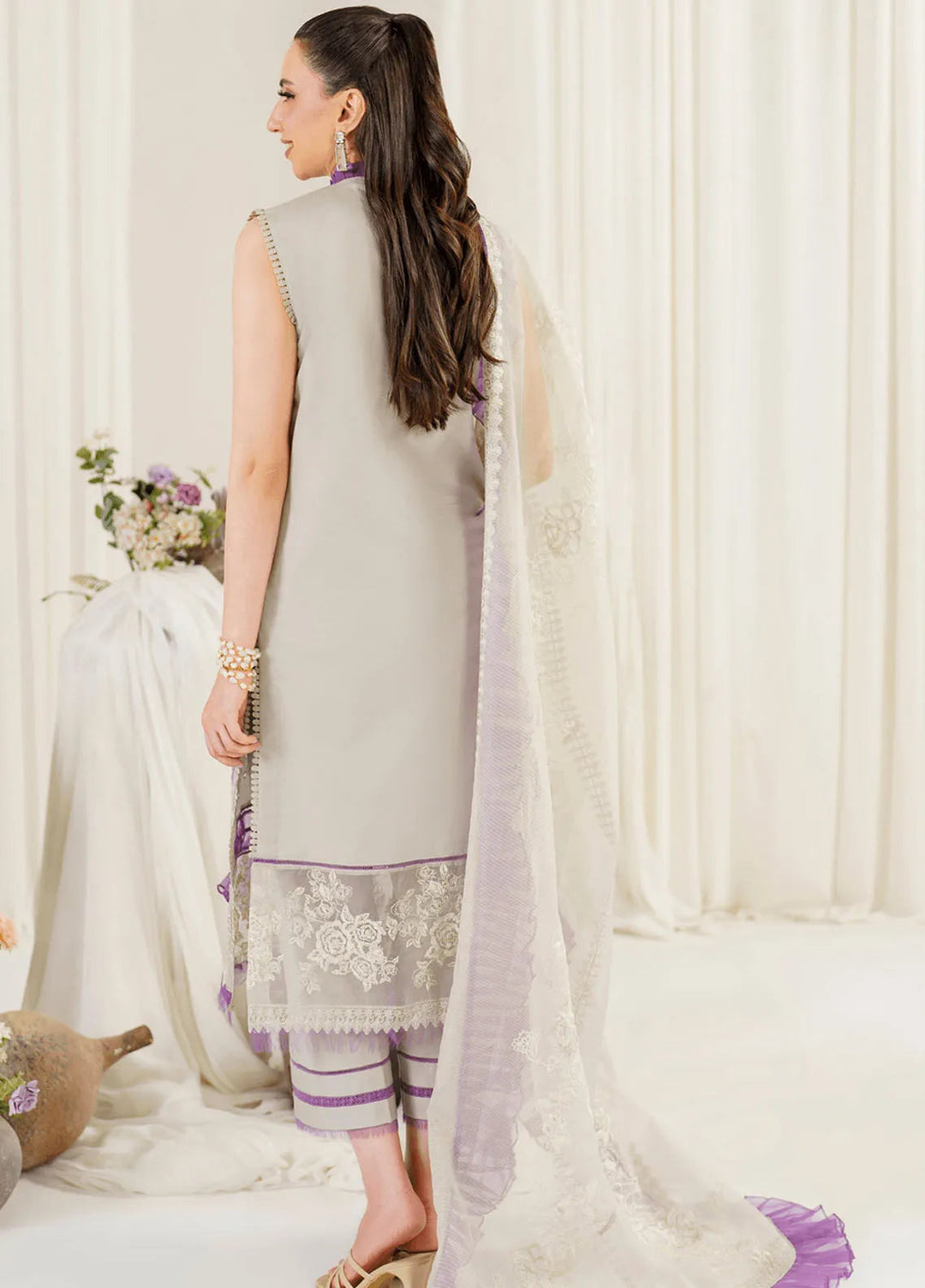 Pretty In Pink By Asifa And Nabeel Embroidered Lawn Suit Unstitched 3 Piece AN24L PP-5 Daphne - Summer Collection