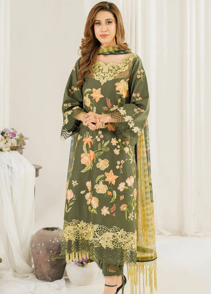 Pretty In Pink By Asifa And Nabeel Embroidered Lawn Suit Unstitched 3 Piece AN24L PP-6 Sweet Pea - Summer Collection