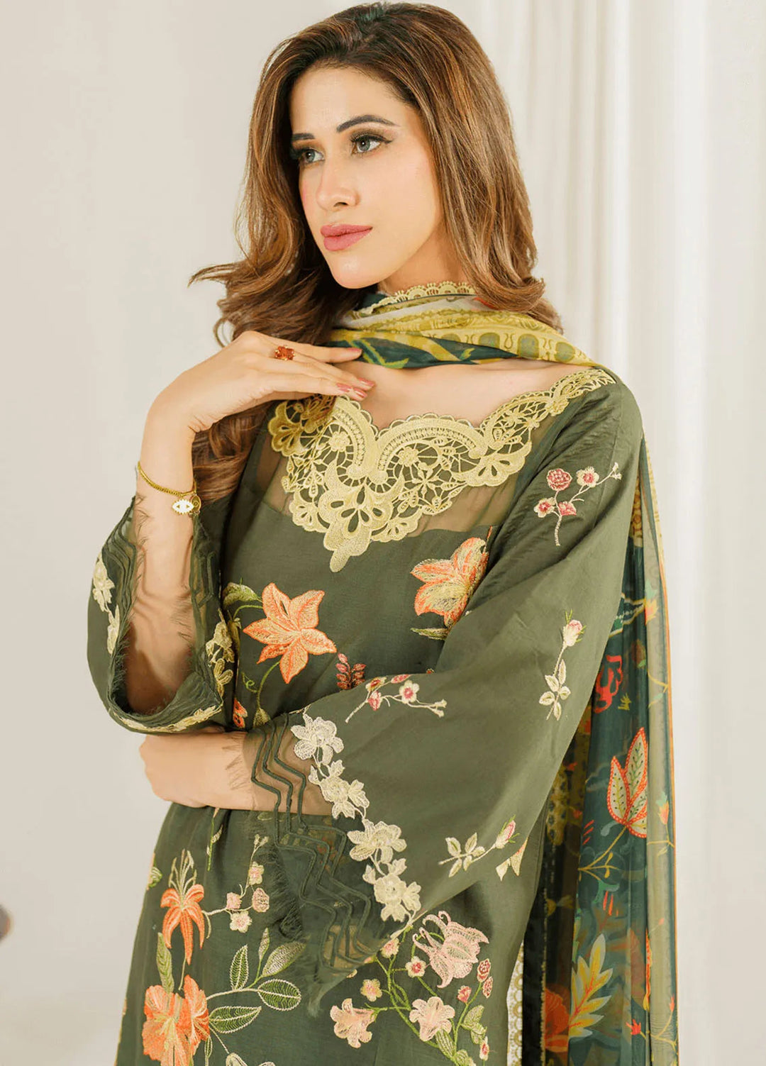 Pretty In Pink By Asifa And Nabeel Embroidered Lawn Suit Unstitched 3 Piece AN24L PP-6 Sweet Pea - Summer Collection
