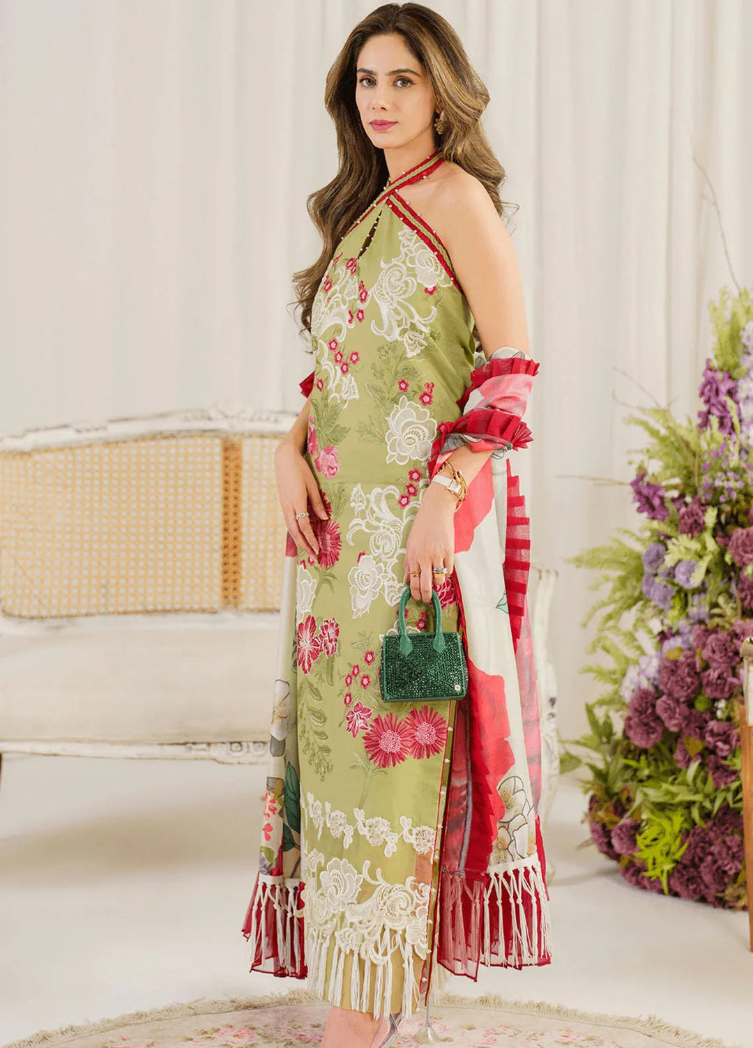 Pretty In Pink By Asifa And Nabeel Embroidered Lawn Suit Unstitched 3 Piece AN24L PP-7 Cosmos - Summer Collection