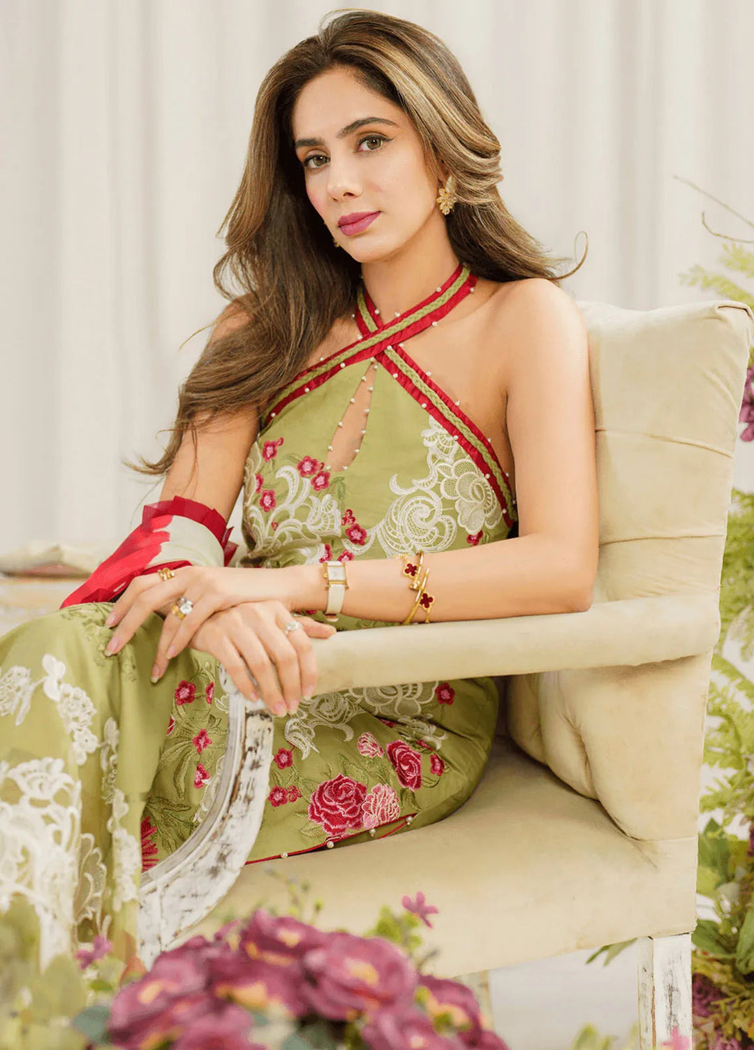 Pretty In Pink By Asifa And Nabeel Embroidered Lawn Suit Unstitched 3 Piece AN24L PP-7 Cosmos - Summer Collection