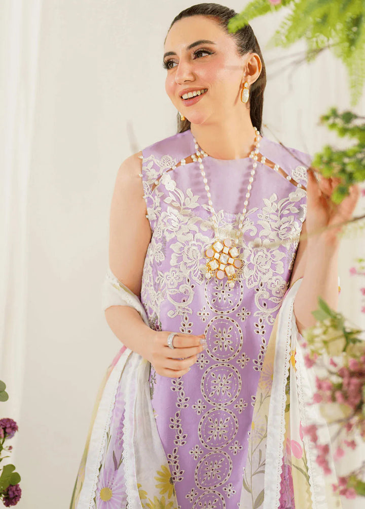 Pretty In Pink By Asifa And Nabeel Embroidered Lawn Suit Unstitched 3 Piece AN24L PP-8 Babys Breath - Summer Collection