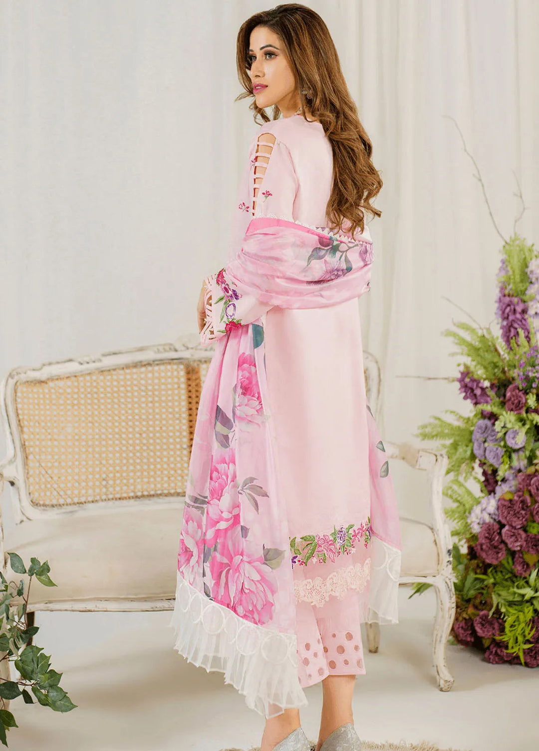 Pretty In Pink By Asifa And Nabeel Embroidered Lawn Suit Unstitched 3 Piece AN24L PP-9 Sedum - Summer Collection