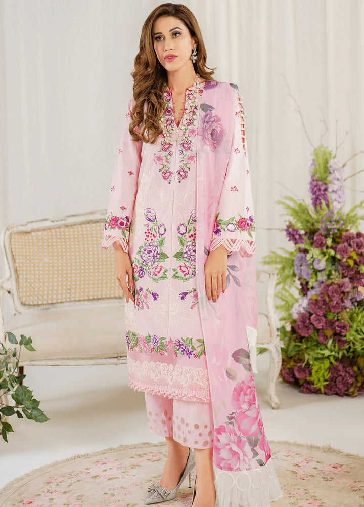 Pretty In Pink By Asifa And Nabeel Embroidered Lawn Suit Unstitched 3 Piece AN24L PP-9 Sedum - Summer Collection