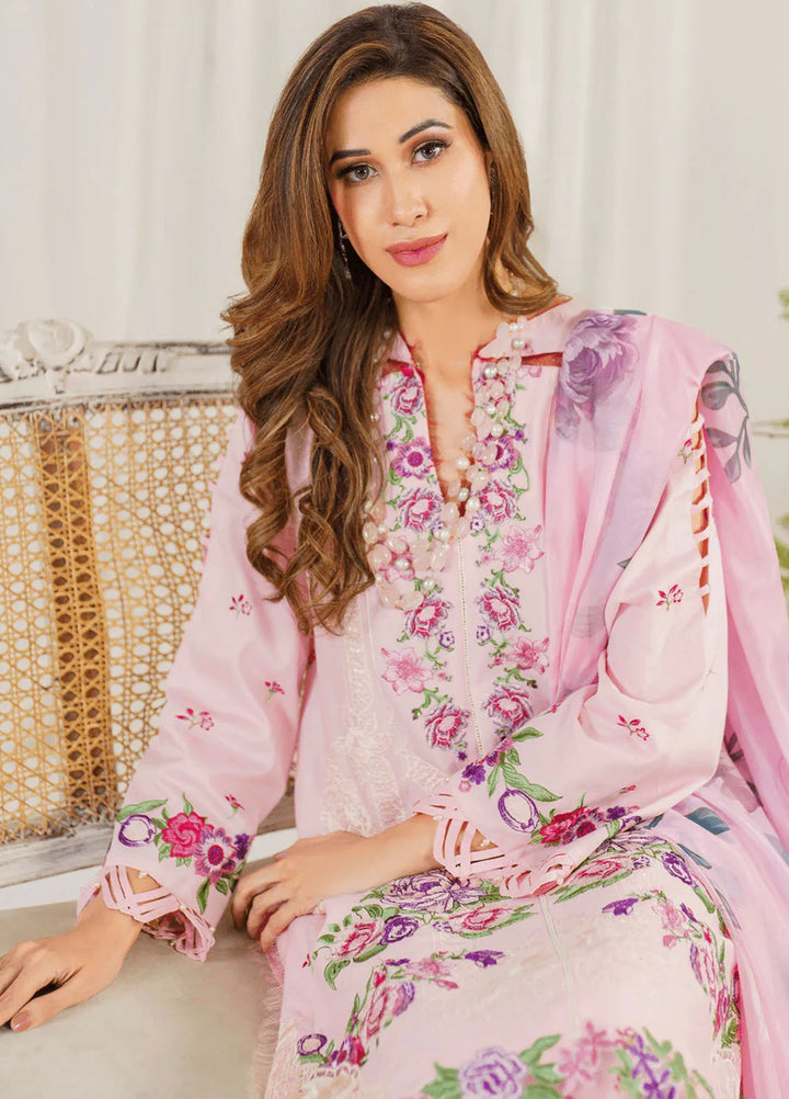 Pretty In Pink By Asifa And Nabeel Embroidered Lawn Suit Unstitched 3 Piece AN24L PP-9 Sedum - Summer Collection