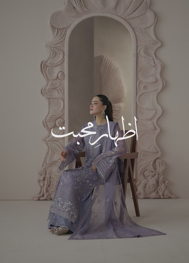 Lamisah by Lavish Premium Unstitched Embroidered Chiffon 3 Piece Suit LVP26UCL Purple Grace - Festive Collection