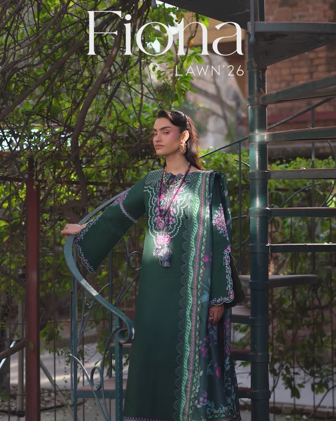 Fiona by Mahnur Unstitched Embroidered Lawn 3 Piece Suit MN26UFL F-08 - Summer Collection