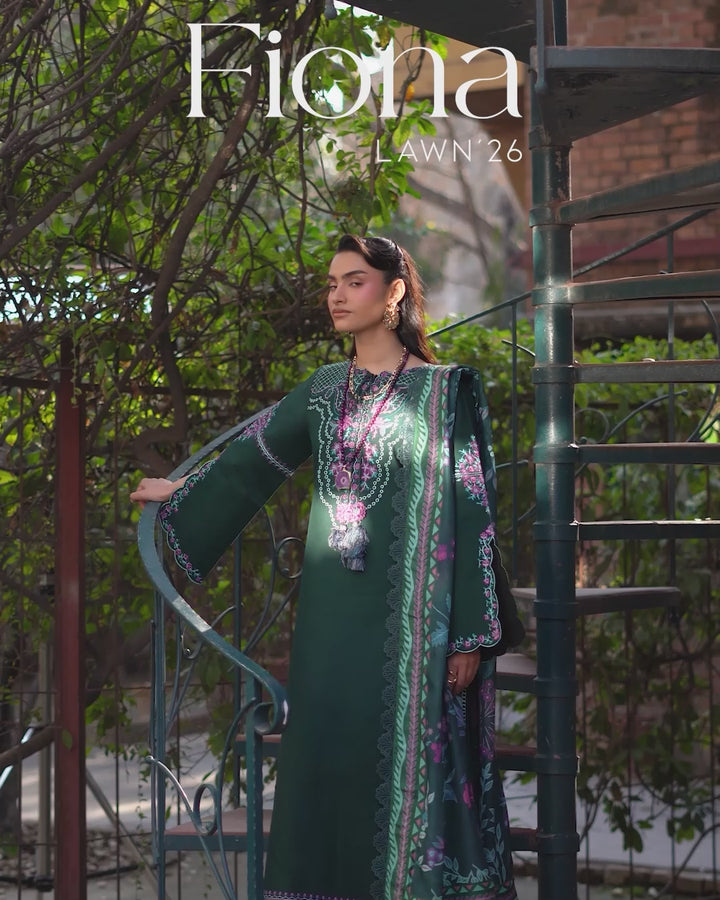Fiona by Mahnur Unstitched Embroidered Lawn 3 Piece Suit MN26UFL F-08 - Summer Collection