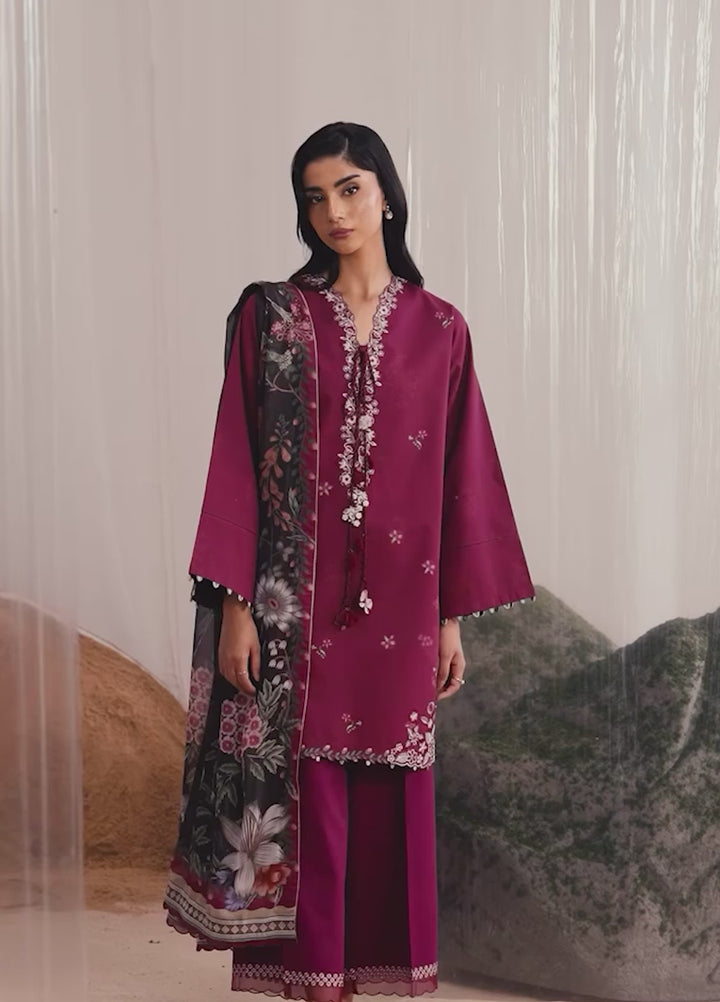 Nysa by Seran Unstitched Printed Cambric 3 Piece Suit SN26UNC Ruelle D-04 - Casual Collection