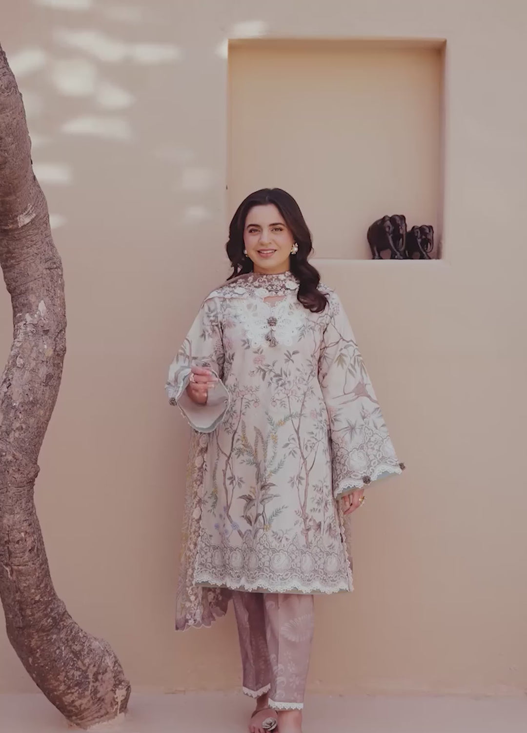 Summer in Bloom By Roheenaz Unstitched Printed Lawn 3 Piece Suit RN26USBL 34B Flora Grace - Festive Collection