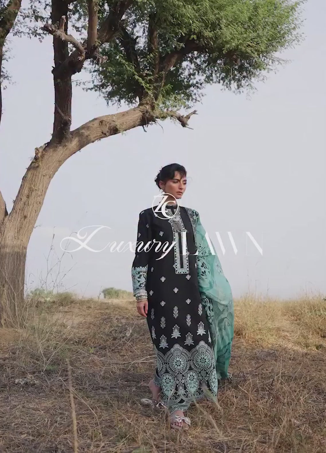 Zainab Chottani Unstitched Embroidered Luxury Lawn 3 Piece Suit ZC26ULZ D-10 SILVA - Summer Collection