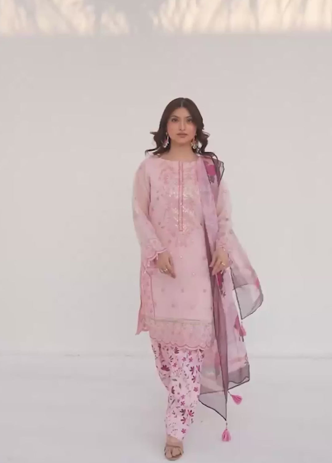 Salitex Unstitched Embroidered Net 3 Piece Suit SUNW7NO111 - Festive Collection