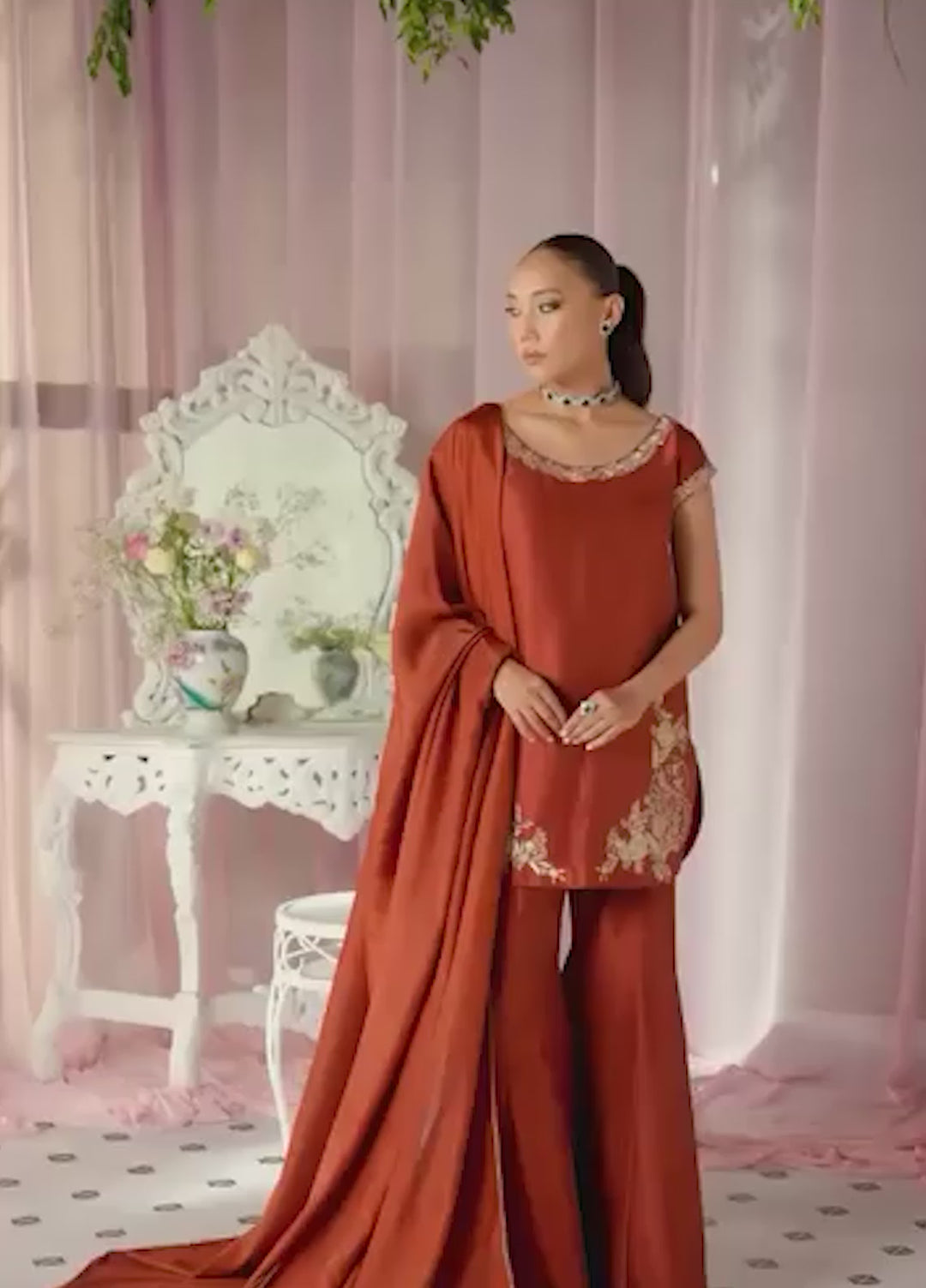 Sera From Nizka By Nida Rehan RTW Embroidered Raw Silk 2 Piece Suit Rhea - Festive Collection