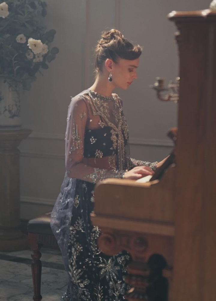 The Muse by Mushq Unstitched Organza Embroidered Suits 3 Piece MU26TM Veronica - Wedding Collection
