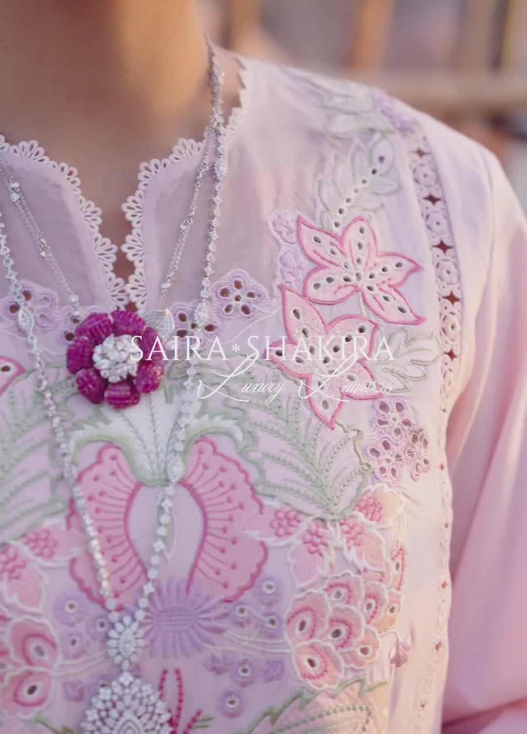 Saira Shakira Unstitched Embroidered Lawn 3 Piece Suit SSR26ULE SS-009B - Eid Collection