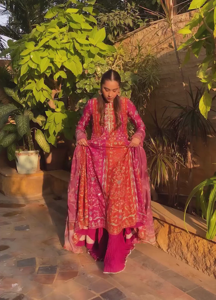 Erina From Nizka By Nida Rehan RTW Hand work Raw Silk 3 Piece Suit Saren - Festive Collection