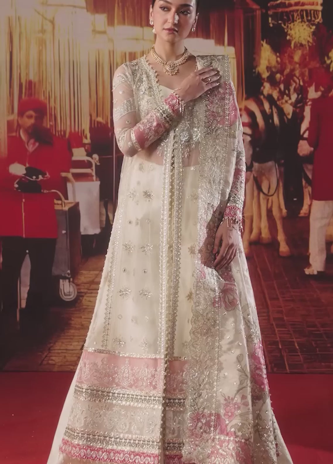 Shehnai by Afrozeh Unstitched Hand work Khaadi Net 3 Piece Suit AF26USW Rang-E-Wafa AFR-0154 - Wedding Collection