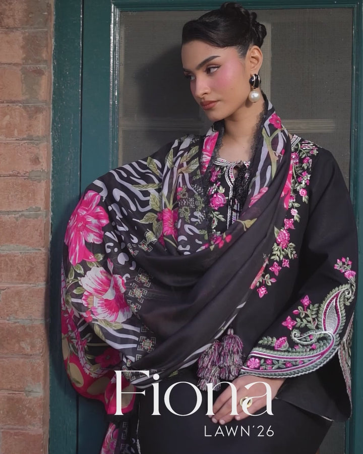 Fiona by Mahnur Unstitched Embroidered Lawn 3 Piece Suit MN26UFL F-09 - Summer Collection