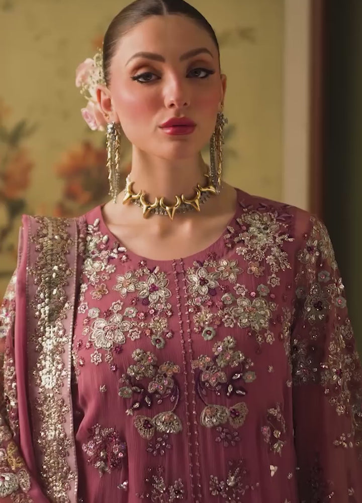 Elaya by Nureh Unstitched Embroidered Chiffon 4 Piece Suit NU26UEF NEL-91 - Festive Collection